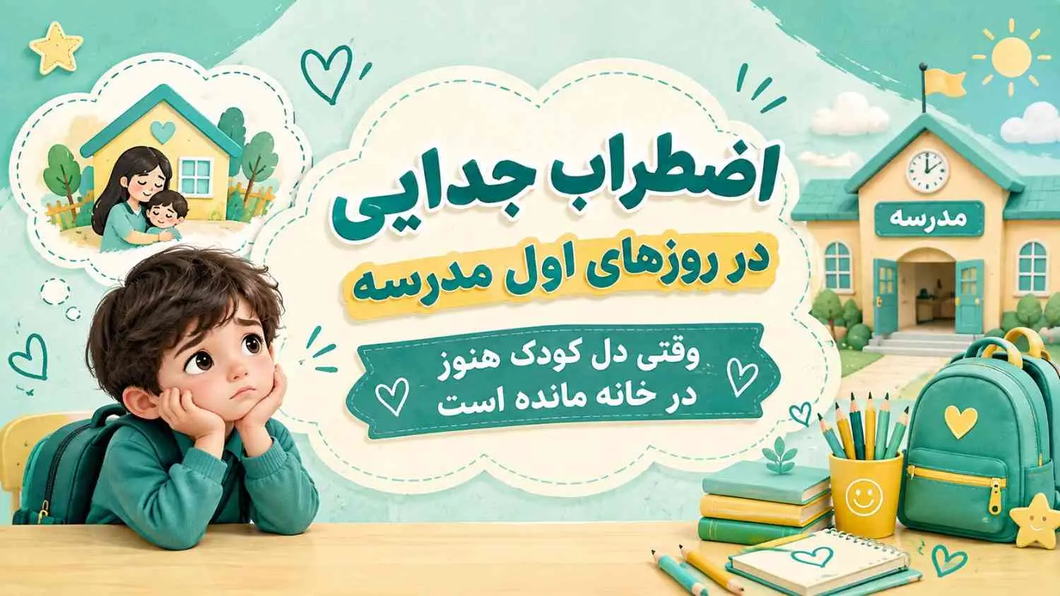 اضطراب جدايي در روزهاي اول مدرسه؛ وقتي دلِ کودک هنوز در خانه مانده است..