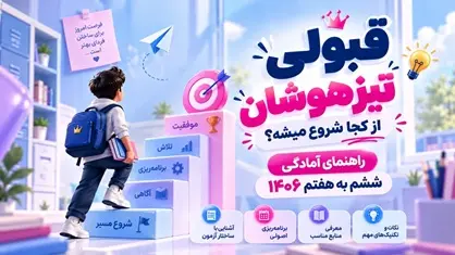 تيزهوشان 1406؛ راهنماي آمادگي آزمون ششم به هفتم از مهر