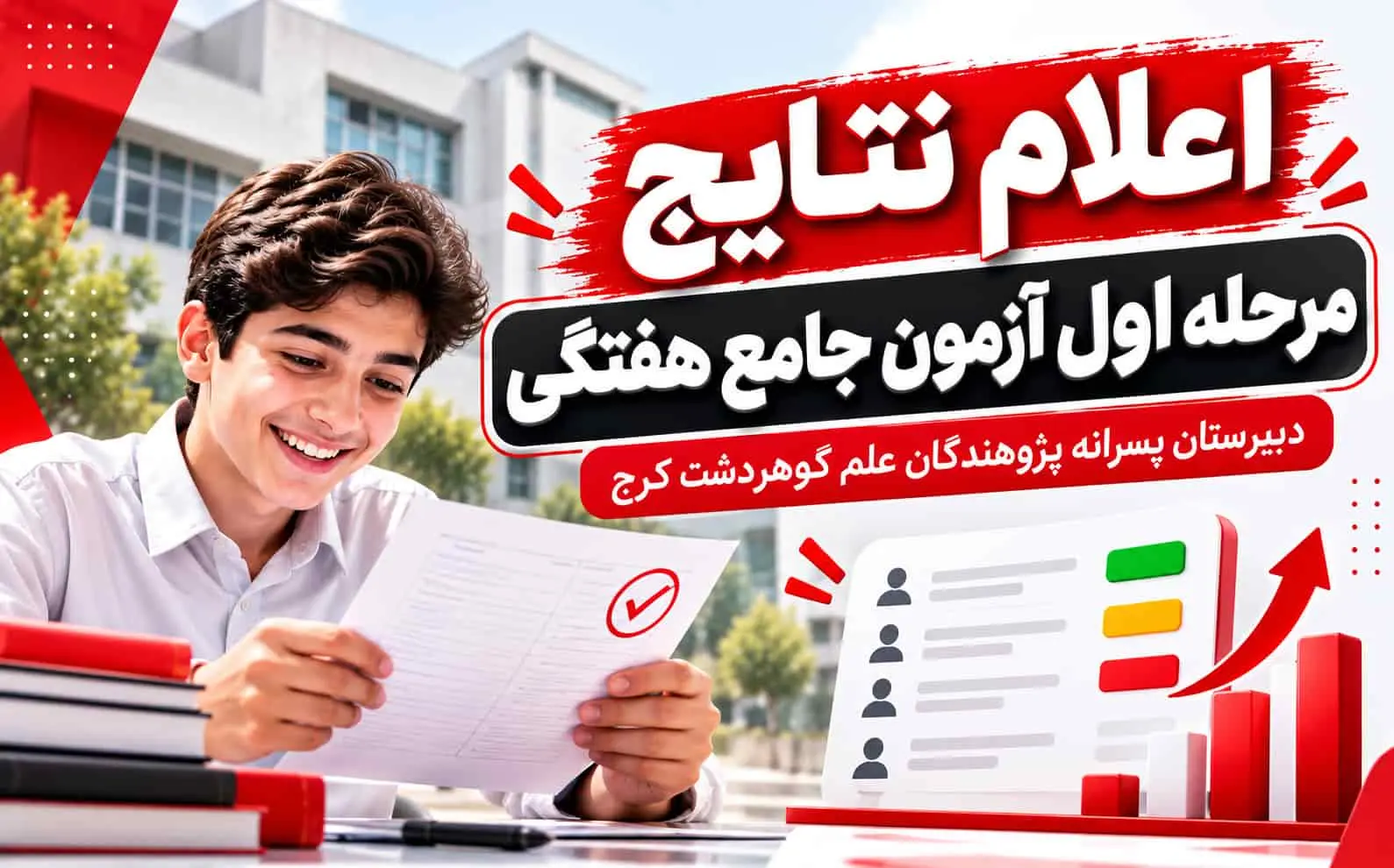 نتایج مرحله اول آزمون جامع هفتگی | دبیرستان پژوهندگان علم کرج