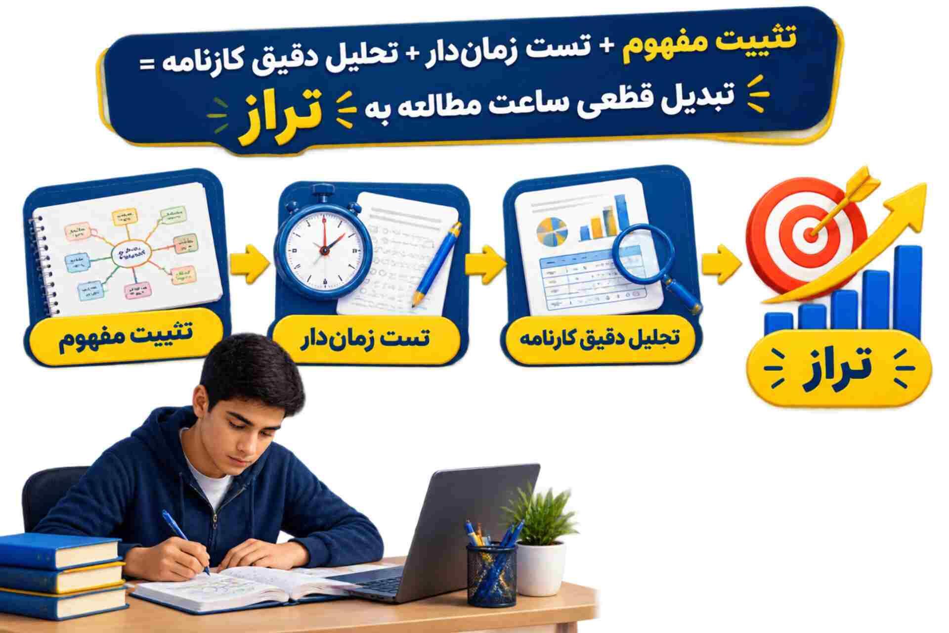 مثلث تبدیل ساعت مطالعه به تراز آزمون کانون قلم چی